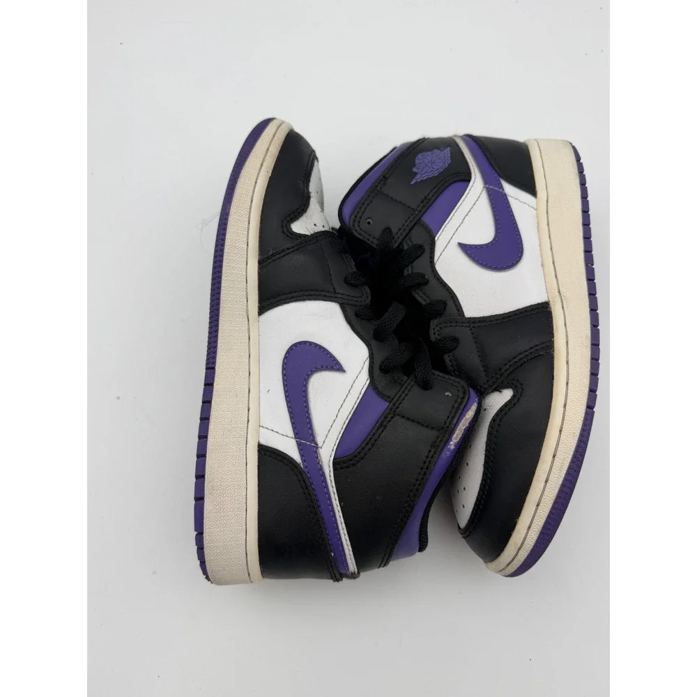 Nike Air Jordan 1 Mid Dark Concord Black White Purple 554725-095 Mens 4.5Y